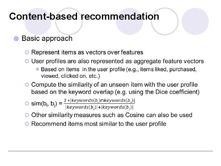 Content-based recommendation l 