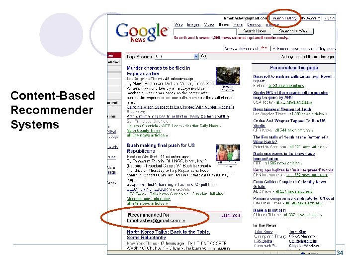Content-Based Recommender Systems 34 