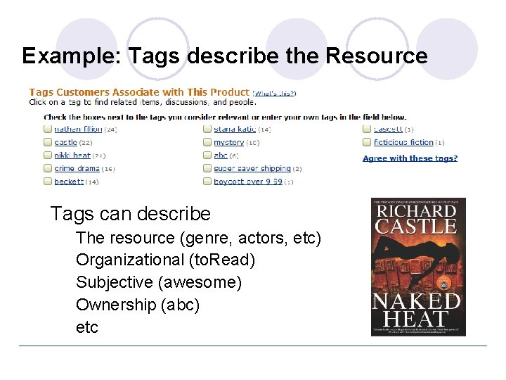 Example: Tags describe the Resource • Tags can describe • • • The resource