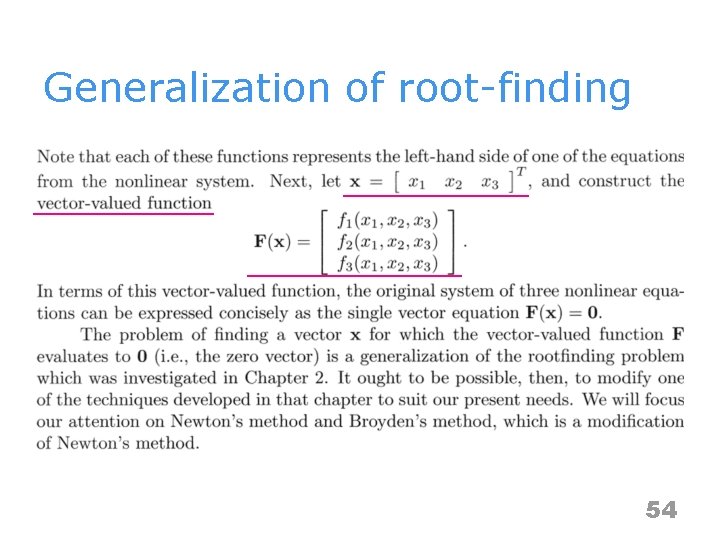 Generalization of root-finding 54 