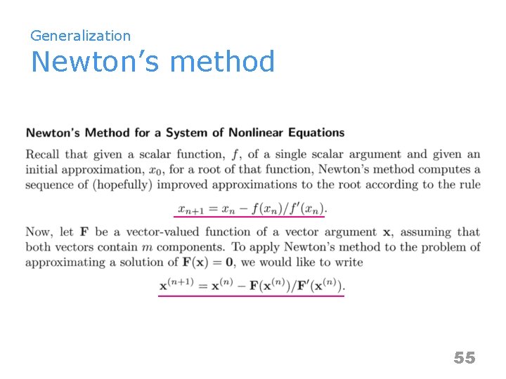 Generalization Newton’s method 55 