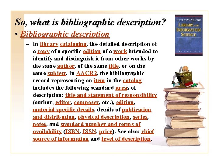 LIB 630 Classification and Cataloging Spring 2010 Overview