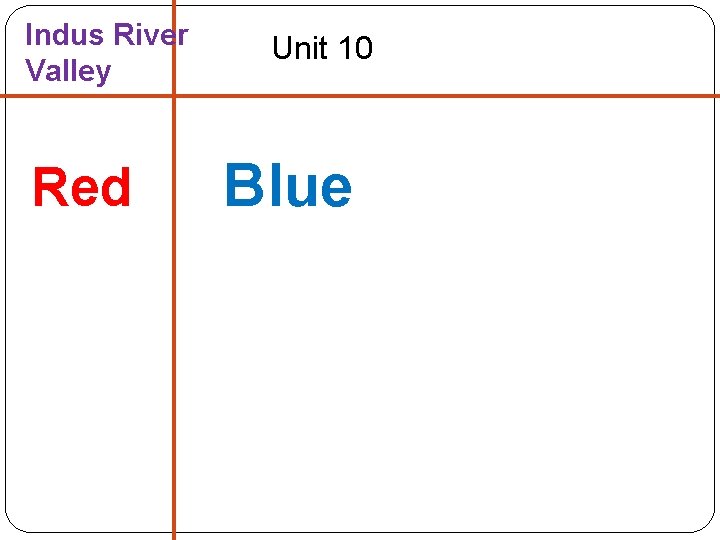 Indus River Valley Red Unit 10 Blue 