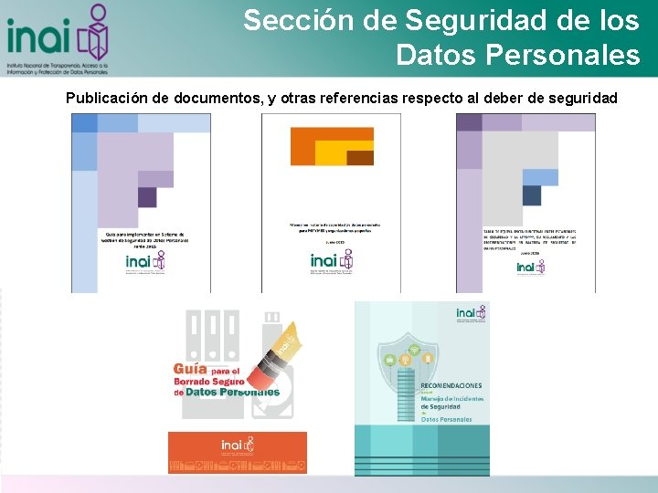 Sección de Seguridad de los Datos Personales Publicación de documentos, y otras referencias respecto