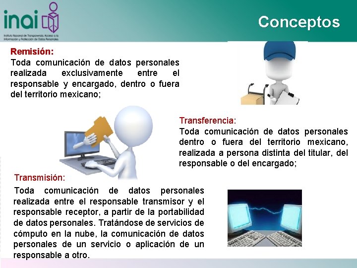 Conceptos Remisión: Toda comunicación de datos personales realizada exclusivamente entre el responsable y encargado,