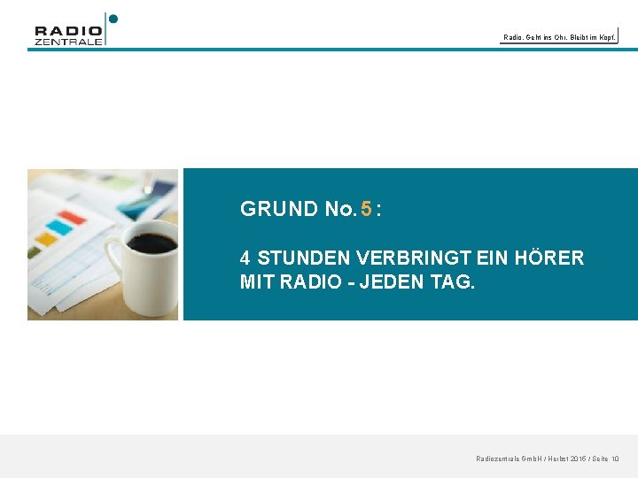 Radio. Geht ins Ohr. Bleibt im Kopf. GRUND No. 5 : 4 STUNDEN VERBRINGT