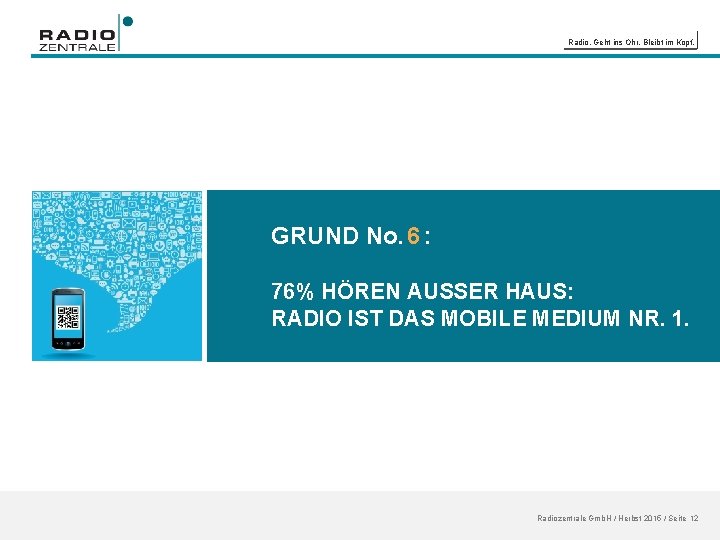 Radio. Geht ins Ohr. Bleibt im Kopf. GRUND No. 6 : 76% HÖREN AUSSER