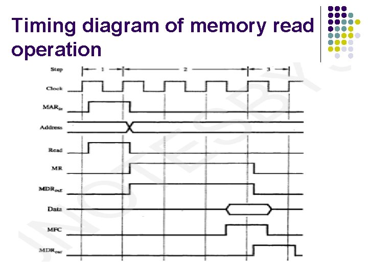 Timing diagram of memory read operation 