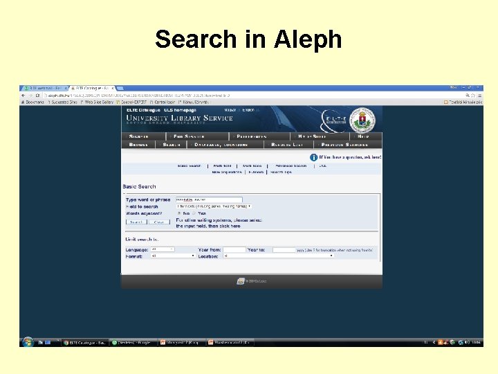Search in Aleph 