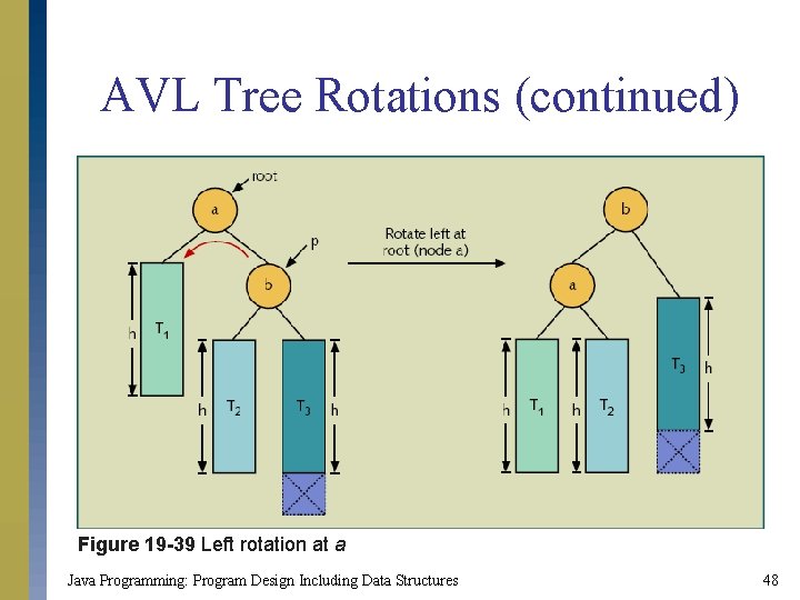AVL Tree Rotations (continued) Figure 19 -39 Left rotation at a Java Programming: Program
