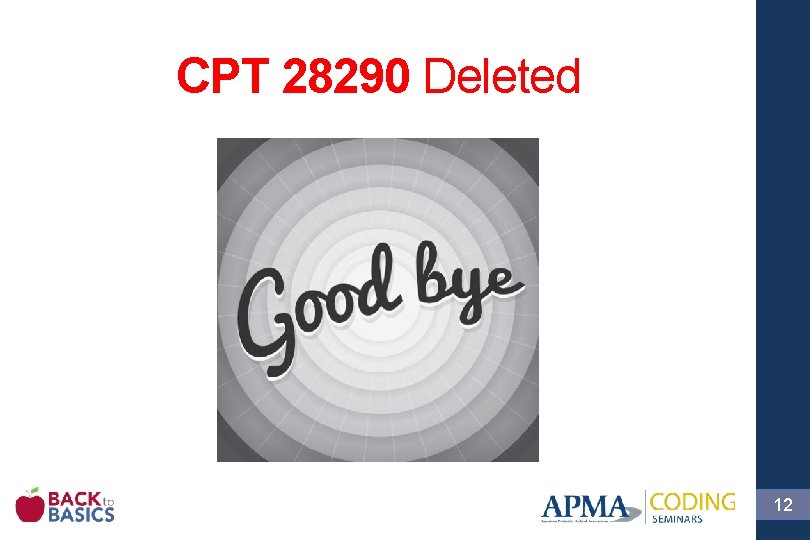 CPT 28290 Deleted 12 