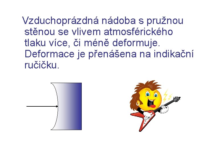  Vzduchoprázdná nádoba s pružnou stěnou se vlivem atmosférického tlaku více, či méně deformuje.