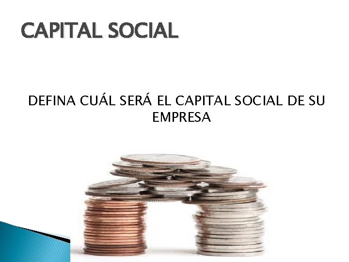 CAPITAL SOCIAL DEFINA CUÁL SERÁ EL CAPITAL SOCIAL DE SU EMPRESA 