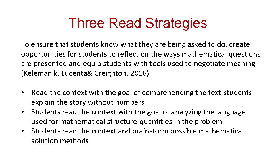 Three Read Strategies To ensure that students know what they are being asked to