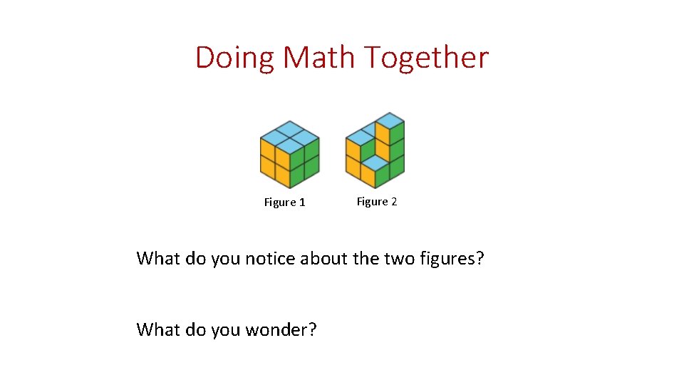 Doing Math Together Figure 1 Figure 2 What do you notice about the two