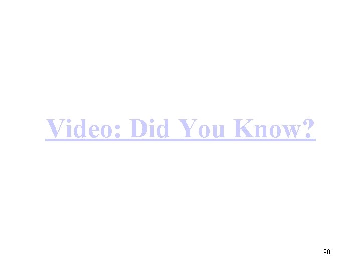Video: Did You Know? 90 
