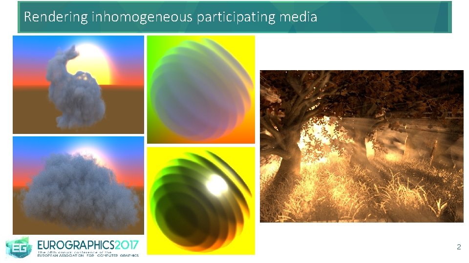 Rendering inhomogeneous participating media 2 