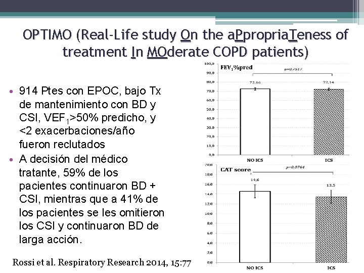 OPTIMO (Real-Life study On the a. Ppropria. Teness of treatment In MOderate COPD patients)