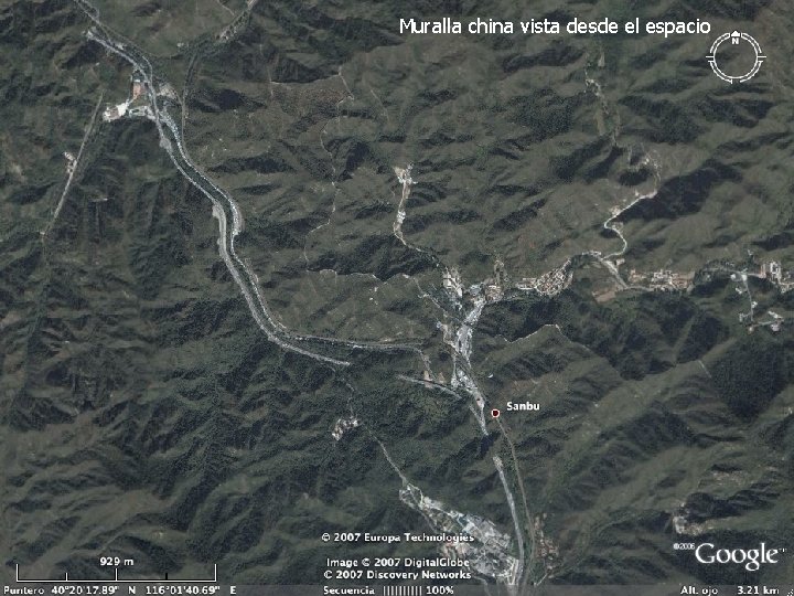 Muralla china vista desde el espacio 