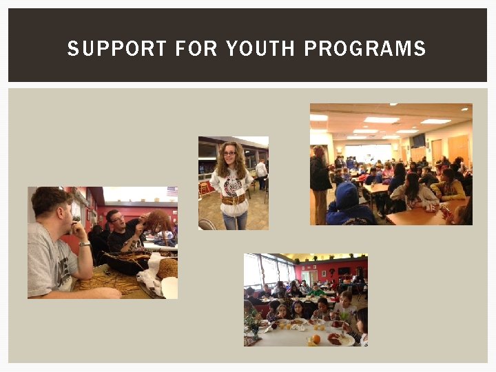 SUPPORT FOR YOUTH PROGRAMS SUPPORT FOR YOUTH PROGRAMS