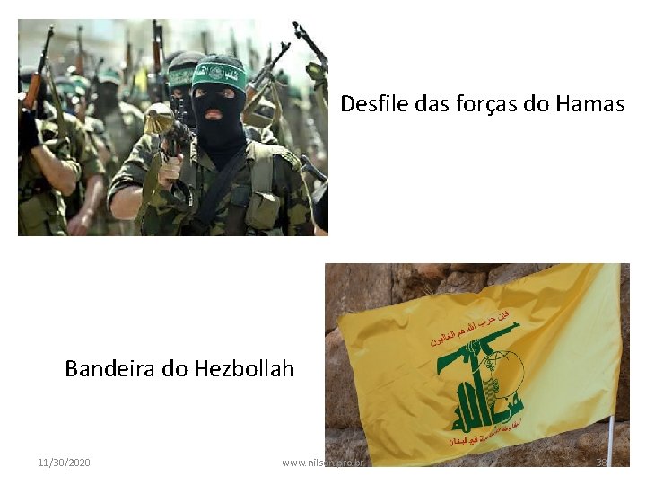 Desfile das forças do Hamas Bandeira do Hezbollah 11/30/2020 www. nilson. pro. br 38
