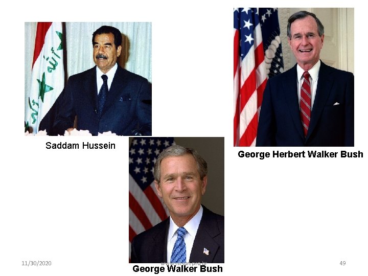 Saddam Hussein 11/30/2020 George Herbert Walker Bush www. nilson. pro. br George Walker Bush