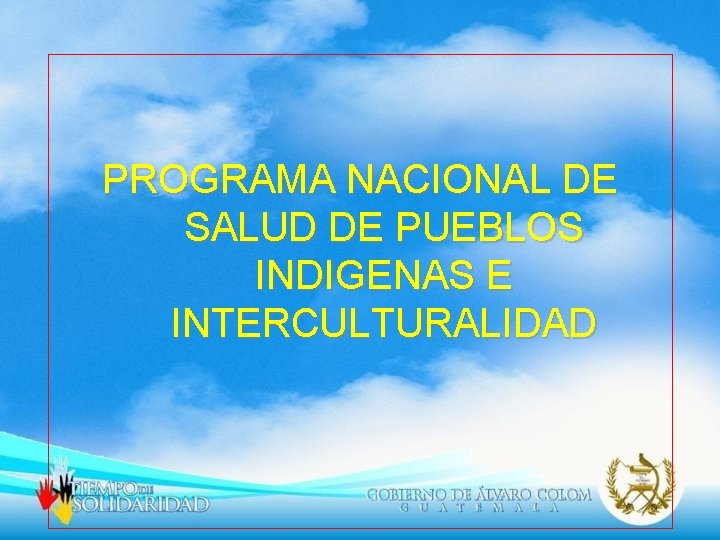 PROGRAMA NACIONAL DE SALUD DE PUEBLOS INDIGENAS E INTERCULTURALIDAD 