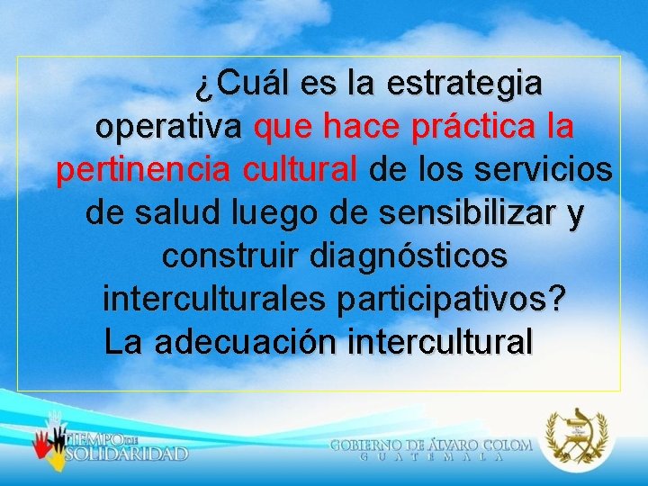 ¿Cuál es la estrategia operativa que hace práctica la pertinencia cultural de los servicios