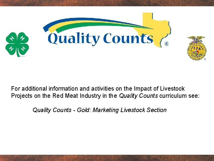 For additional information and activities on the Impact of Livestock Projects on the Red