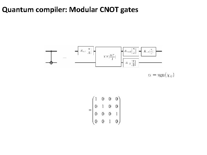 Quantum compiler: Modular CNOT gates 