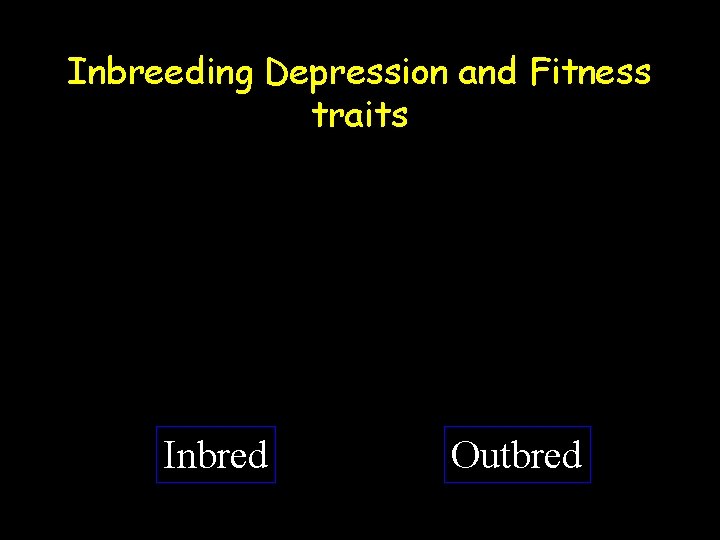 Inbreeding Depression and Fitness traits Inbred Outbred 