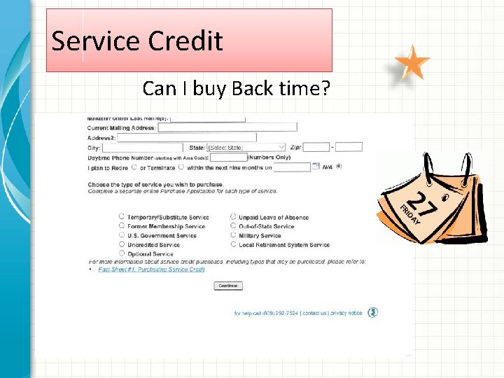 Service Credit Can I buy Back time? 