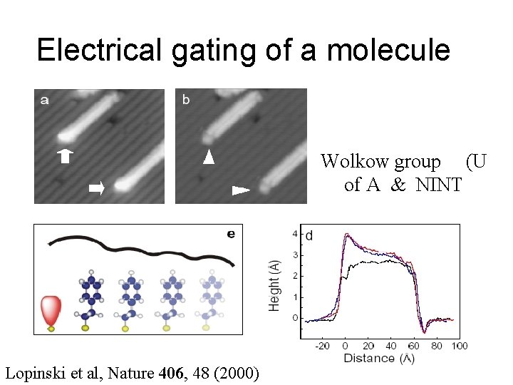 Electrical gating of a molecule Wolkow group (U of A & NINT Lopinski et
