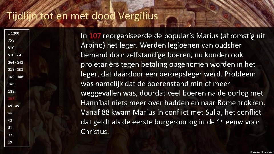 Tijdlijn tot en met dood Vergilius ± 1200 753 510 -270 264 - 241