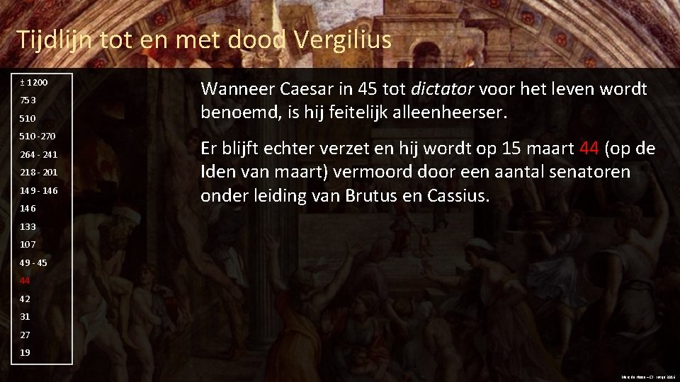 Tijdlijn tot en met dood Vergilius ± 1200 753 510 -270 264 - 241