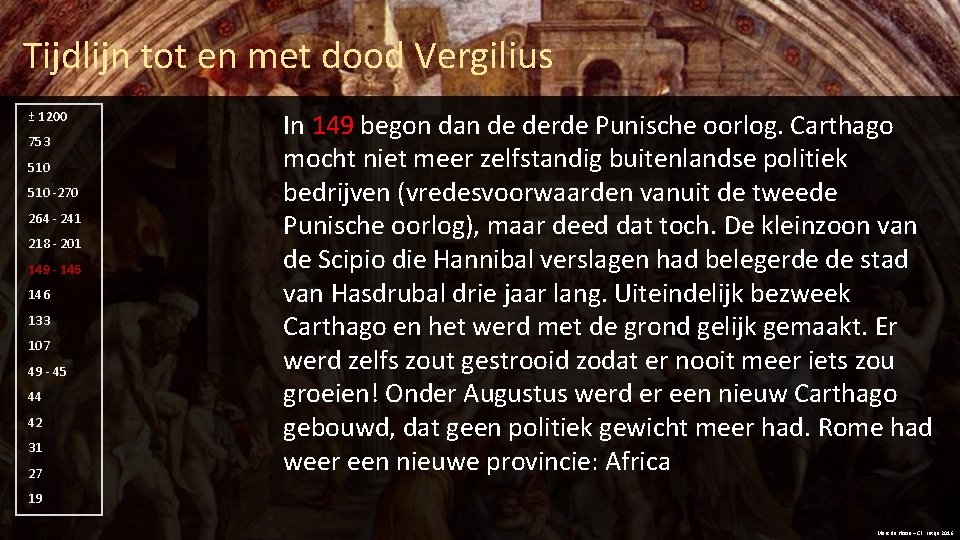 Tijdlijn tot en met dood Vergilius ± 1200 753 510 -270 264 - 241