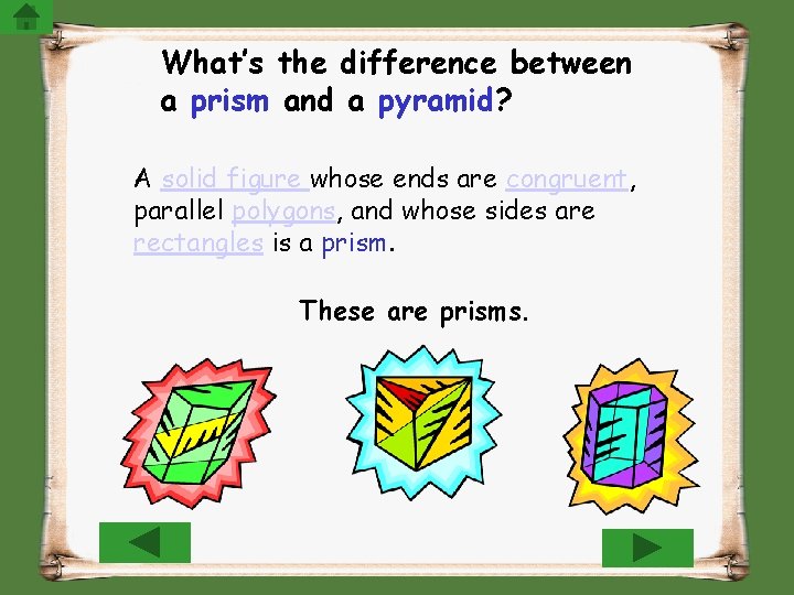 What’s the difference between a prism and a pyramid? A solid figure whose ends