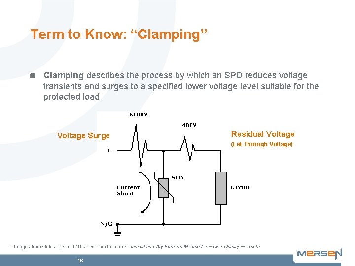 Term to Know: “Clamping” Clamping describes the process by which an SPD reduces voltage