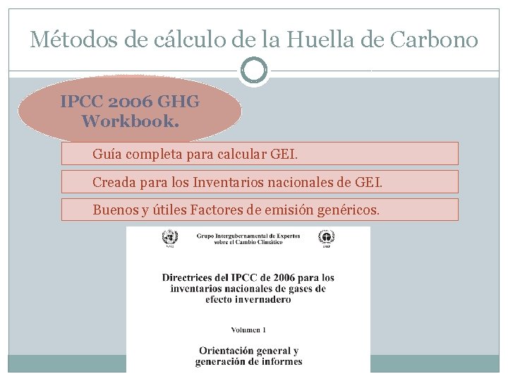 Métodos de cálculo de la Huella de Carbono IPCC 2006 GHG Workbook. Guía completa