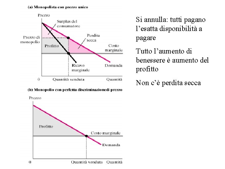 Si annulla: tutti pagano l’esatta disponibilità a pagare Tutto l’aumento di benessere è aumento