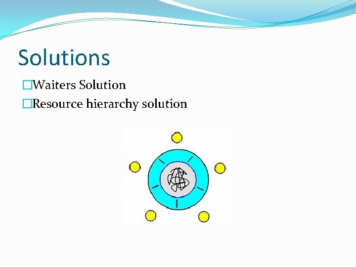 Solutions �Waiters Solution �Resource hierarchy solution 