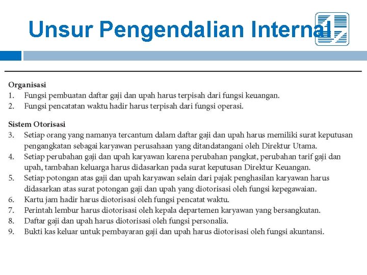 Unsur Pengendalian Internal 