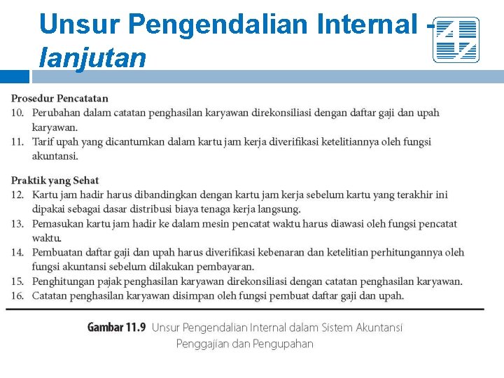 Unsur Pengendalian Internal lanjutan 