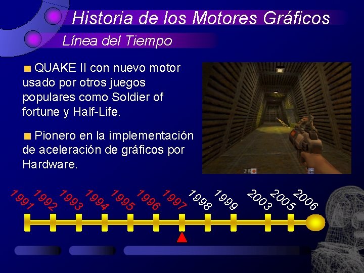 Historia de los Motores Gráficos Línea del Tiempo QUAKE II con nuevo motor usado