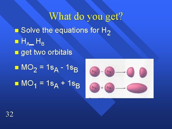 What do you get? Solve the equations for H 2 n HA H B