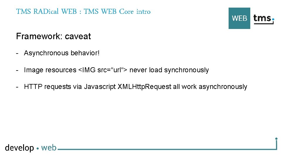 TMS RADical WEB : TMS WEB Core intro Framework: caveat - Asynchronous behavior! -