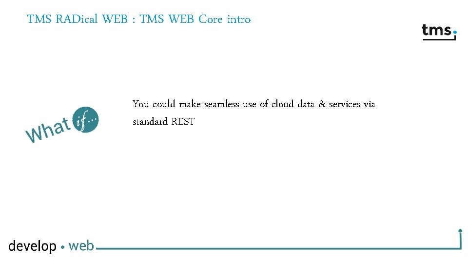 TMS RADical WEB : TMS WEB Core intro You could make seamless use of