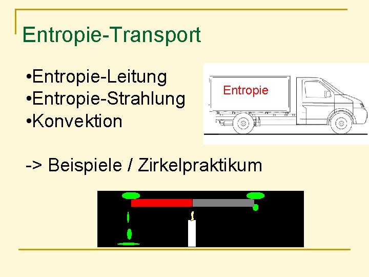 Entropie-Transport • Entropie-Leitung • Entropie-Strahlung • Konvektion Entropie -> Beispiele / Zirkelpraktikum 