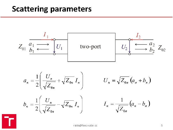 Scattering parameters raida@feec. vutbr. cz 5 