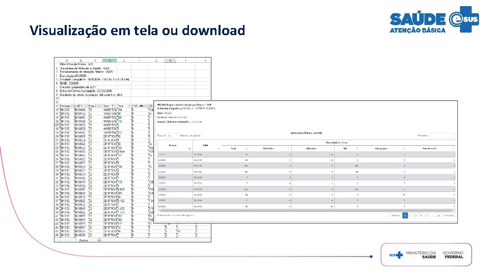 Visualização em tela ou download 